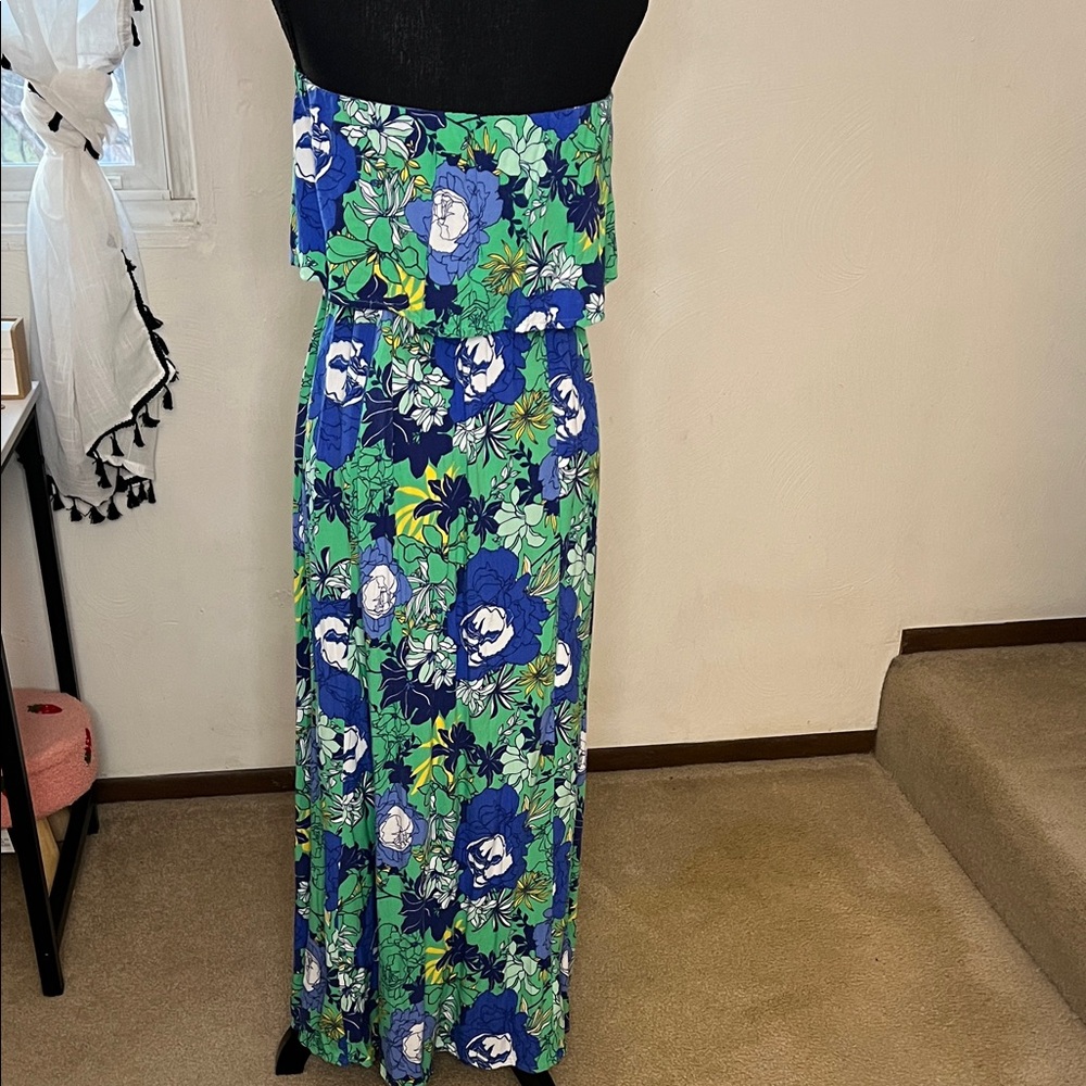 Japna Floral Strapless Maxi Dress Size M - Picture 5 of 6
